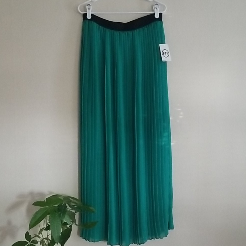 Pleated Chiffon Maxi Skirt